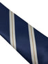 Navy dark blue tie with  bronze and white stripe